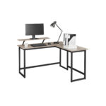 Arvutilaud 140x130x92.2cm must, hele elevandiluu Arvutilauad