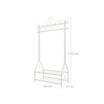 Riidestange 174.3x93x40.6cm valge Riidestanged