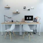 Arvutilaud 120x60x76cm kollane, tamm+valge Arvutilauad
