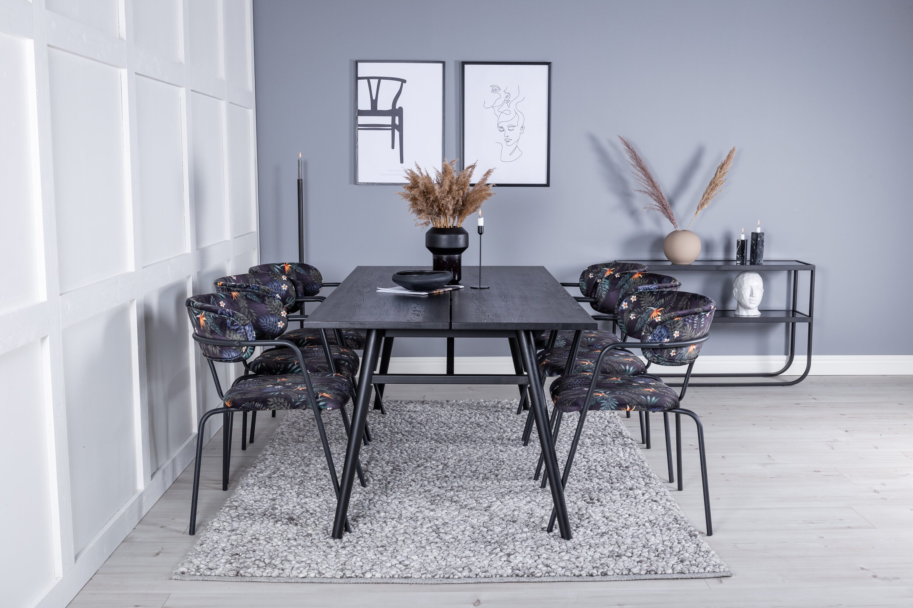 Elegantne ristkülikukujuline söögikomplekt Söögilauakomplektid Homewell