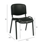 Klienditool ISO, 54,5×42,5xH82cm, iste: kunstnahk, värvus: must, raam: must Klienditoolid ISO