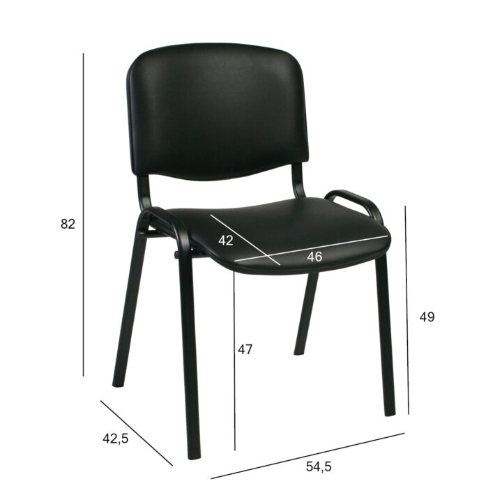 Klienditool ISO, 54,5×42,5xH82cm, iste: kunstnahk, värvus: must, raam: must Klienditoolid ISO