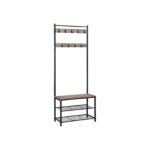 Riidenagi  70x32x177cm, valge, hele elevandiluu + must Riidestanged ja nagid