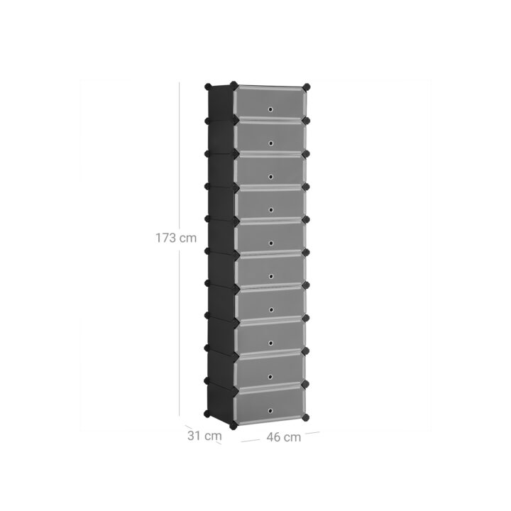 Plastikust hoiukast 48x36x173cm, must Jalatsikapid, jalatsiriiulid