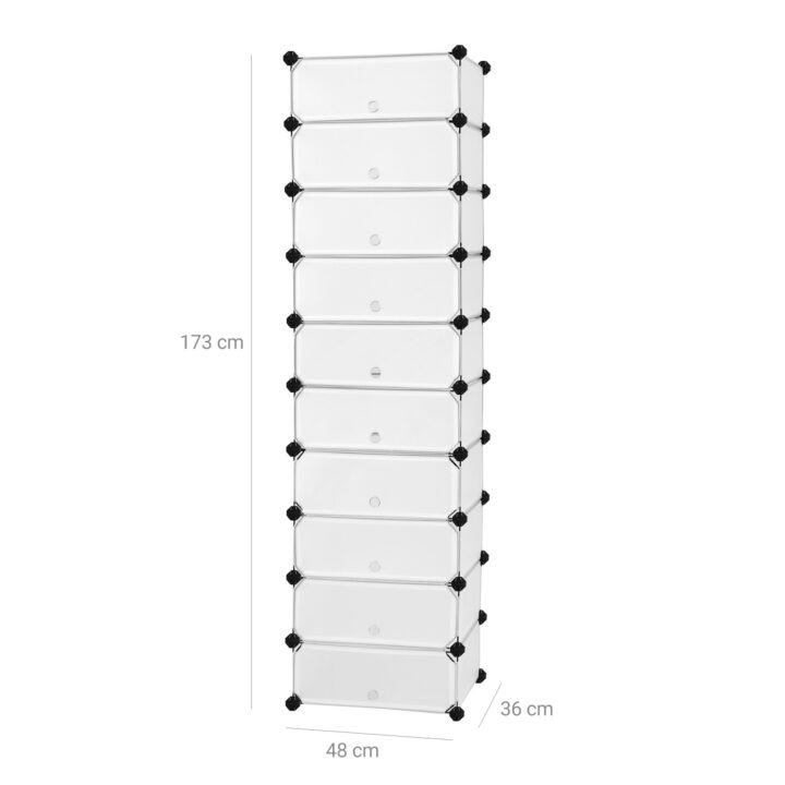 Plastikust kapp 48x36x173cm, valge Riiulid