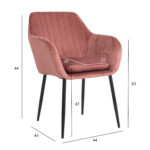Tool EVELIN 60,5×57,5xH82cm roosa, polüesterkangas, metall, vineer Söögilauatoolid, taburetid, pingid H02-300 Söögilauatoolid, taburetid, pin