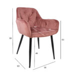 Tool BRITA 58x63H83cm, roosa samet Söögilauatoolid, taburetid, pingid H02-300 Söögilauatoolid, taburetid, pin