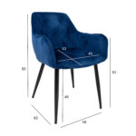 Tool BRITA 58x63H83cm, sinine samet Söögilauatoolid, taburetid, pingid H02-300 Söögilauatoolid, taburetid, pin