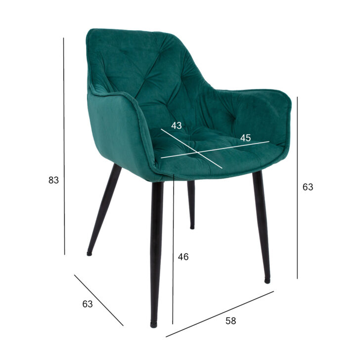 Tool BRITA 58x63H83cm, roheline samet Söögilauatoolid, taburetid, pingid H02-300 Söögilauatoolid, taburetid, pin