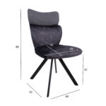 Tool EDDY 49x55xH89cm, tumehall samet Söögilauatoolid, taburetid, pingid H02-300 Söögilauatoolid