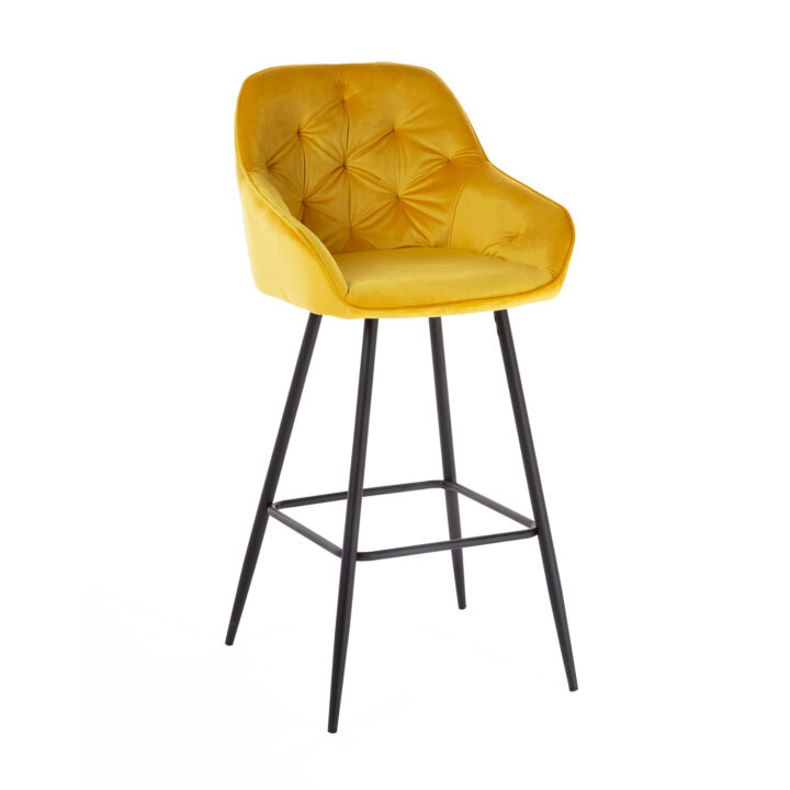 Baaritool BRITA 53x55xH109cm, kollane samet Baaripukid ja baarilauad Baaripukid ja baarilauad