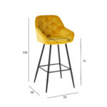 Baaritool BRITA 53x55xH109cm, kollane samet Baaripukid ja baarilauad Baaripukid ja baarilauad