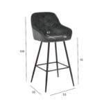 Baaritool BRITA 53x55xH109cm, hall samet Baaripukid ja baarilauad Baaripukid ja baarilauad