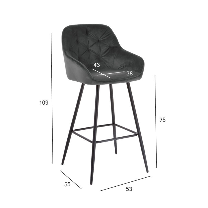 Baaritool BRITA 53x55xH109cm, hall samet Baaripukid ja baarilauad Baaripukid ja baarilauad