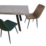 Söögilaud BRIGIT 159/198×84,5xH77cm, betoon, MDF, metalljalad Pikendatavad söögilauad H02-200 Söögilauad