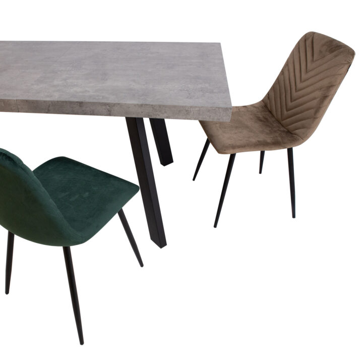 Söögilaud BRIGIT 159/198×84,5xH77cm, betoon, MDF, metalljalad Pikendatavad söögilauad H02-200 Söögilauad