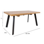 Söögilaud BRIGIT 159/198×84,5xH77cm, hele puit Pikendatavad söögilauad H02-200 Söögilauad