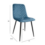 Tool BRIE 45x53xH89cm, sinine samet Söögilauatoolid, taburetid, pingid H02-300 Söögilauatoolid, taburetid, pin