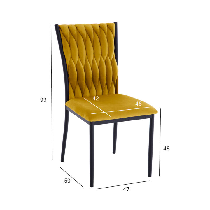 Tool EMORY 47x59xH93cm, kuldkollane Söögilauatoolid, taburetid, pingid H02-300 Söögilauatoolid, taburetid, pin