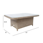 Laud PACIFIC 120x80xH46/65cm, hallikasbeež Aialauad Aialauad