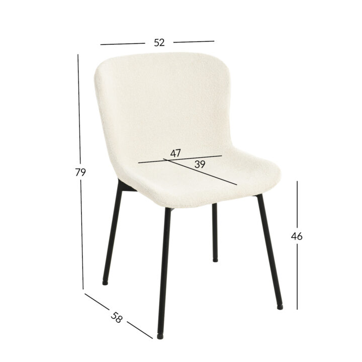 Tool MANOLO valge buklee Söögilauatoolid, taburetid, pingid H02-300 Söögilauatoolid, taburetid, pin