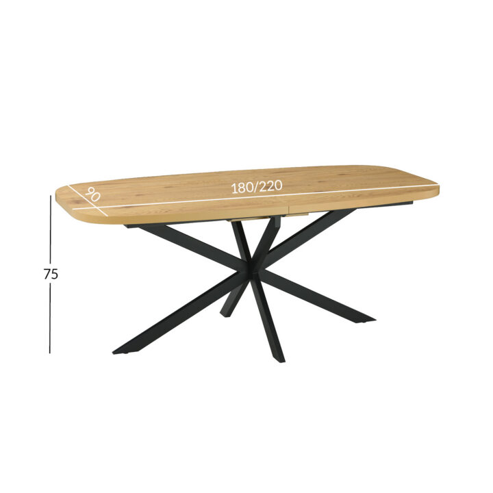 Söögilaud RAMONA 180/220x90xH75cm, hele puit Söögituba