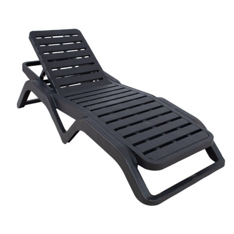 Lamamistool SCIROCCO 71x187xH44cm, tumehall, plastik Lamamistoolid ja päevitustoolid Esilehe tooted