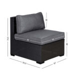 Diivani vahemoodul SEVILLA 67×76,5xH74,5cm, must, alumiinium, plastikpunutis Aiadiivanid ja komplektid Esilehe tooted