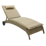 Lamamistool WICKER 73x196xH99cm, cappuccino Lamamistoolid ja päevitustoolid G03-100 Lamamistoolid ja päevitustoolid