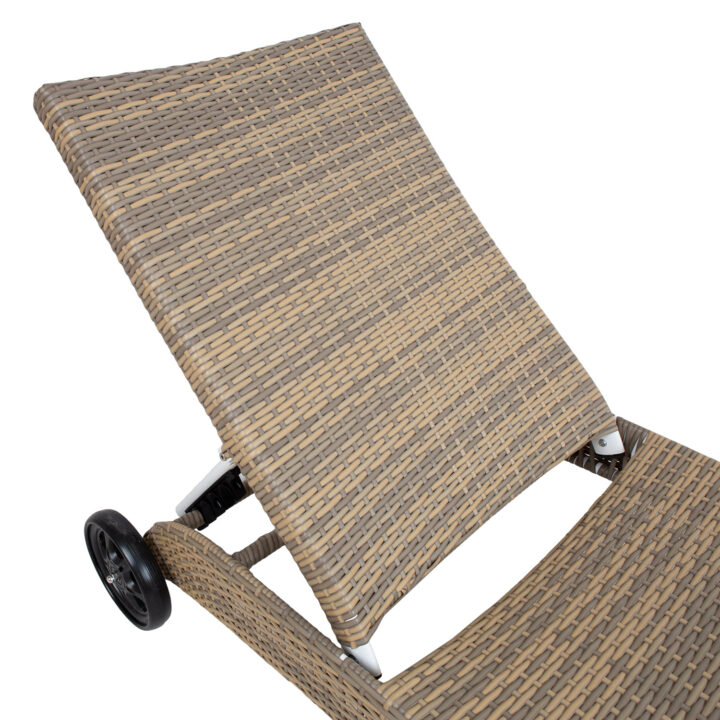 Lamamistool WICKER 73x196xH99cm, cappuccino Lamamistoolid ja päevitustoolid G03-100 Lamamistoolid ja päevitustoolid