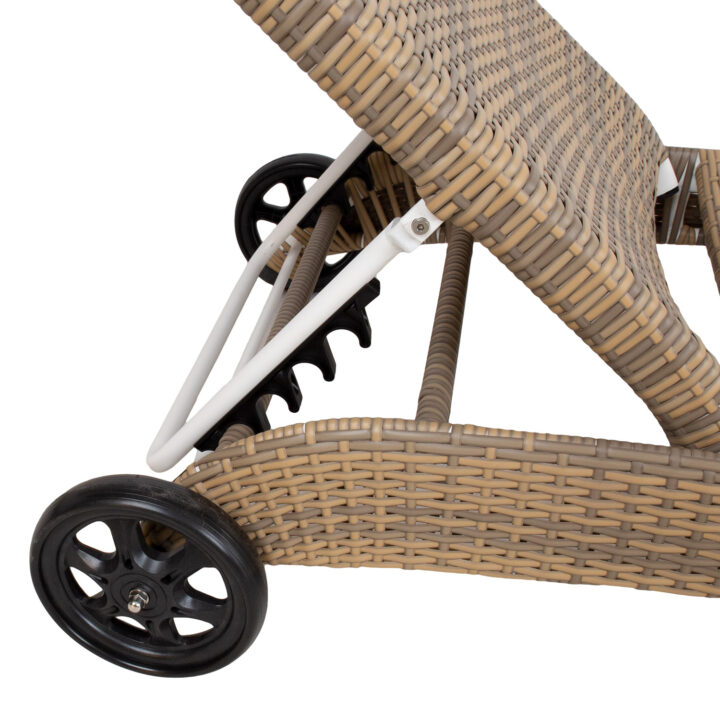 Lamamistool WICKER 73x196xH99cm, cappuccino Lamamistoolid ja päevitustoolid G03-100 Lamamistoolid ja päevitustoolid