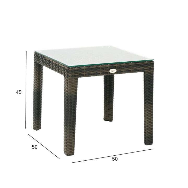 Abilaud WICKER 50x50xH45cm, tumepruun, alumiinium, plastikpunutis Aiadiivanid ja komplektid Aialauad