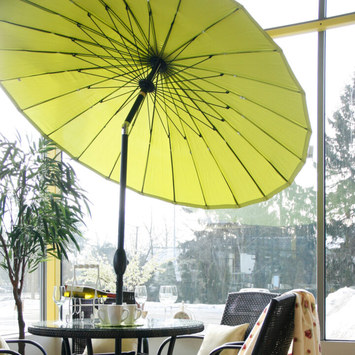 Päikesevari SHANGHAI, D2,13m, roheline Päikesevarjud ja jalad Garden