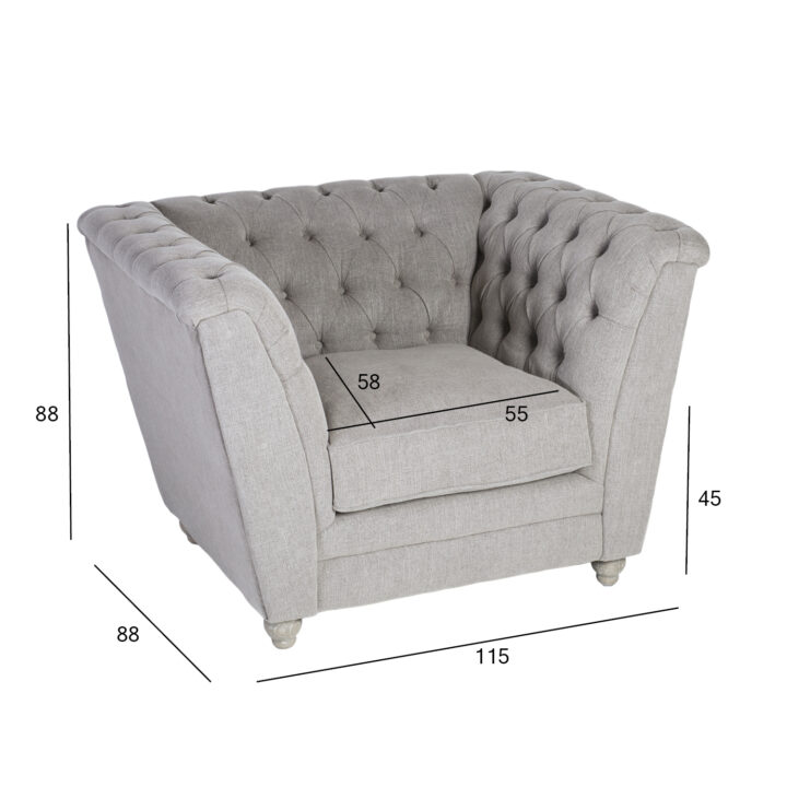 Tugitool WATSON 115x88xH88cm, hallikasbeež Diivanid 3+1 Diivanid 3+1
