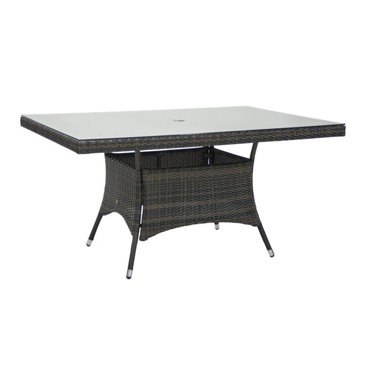 Laud WICKER 150x100xH74cm, tumepruun Aialauad Aialauad