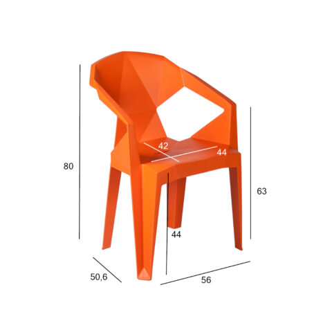 Tool MUZE 56×50,6xH80cm, oranž plastik Plastik Aiatoolid ja aiapingid