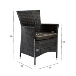Tool WICKER-1 61x58xH86cm, tumepruun, terasraam, plastikpunutis Aiatoolid ja aiapingid Aiatoolid ja aiapingid