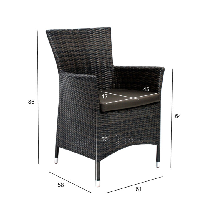 Tool WICKER-1 61x58xH86cm, tumepruun, terasraam, plastikpunutis Aiatoolid ja aiapingid Aiatoolid ja aiapingid