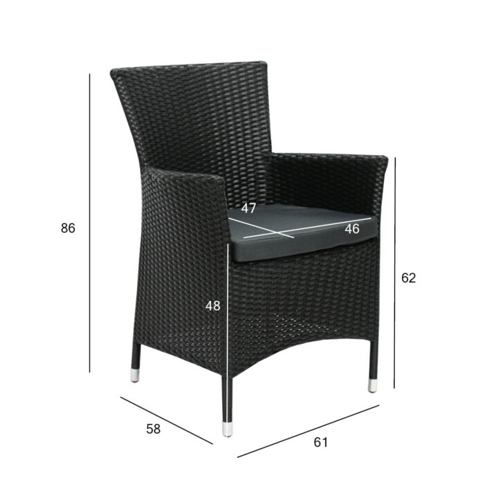 Tool WICKER-1 61x58xH86cm, must Aiatoolid ja aiapingid Aiatoolid ja aiapingid