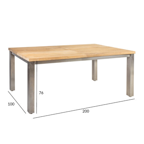 Laud NAUTICA 200/300x100xH76cm, tiikpuu Aialauad Aialauad