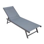 Lamamistool ARIO 192x60xH32-96cm, hall Lamamistoolid ja päevitustoolid G03-100 Lamamistoolid ja päevitustoolid