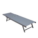 Lamamistool ARIO 192x60xH32-96cm, hall Lamamistoolid ja päevitustoolid G03-100 Lamamistoolid ja päevitustoolid