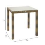 Laud WICKER 73x73xH71cm, cappuccino Aialauad Aialauad