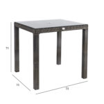 Laud WICKER 73x73xH71cm, tumepruun Aialauad Aialauad