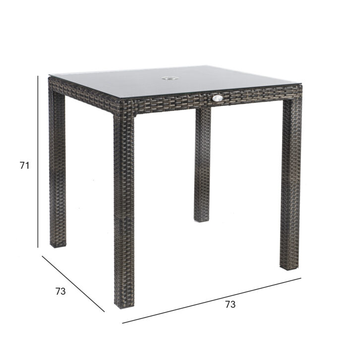 Laud WICKER 73x73xH71cm, tumepruun Aialauad Aialauad
