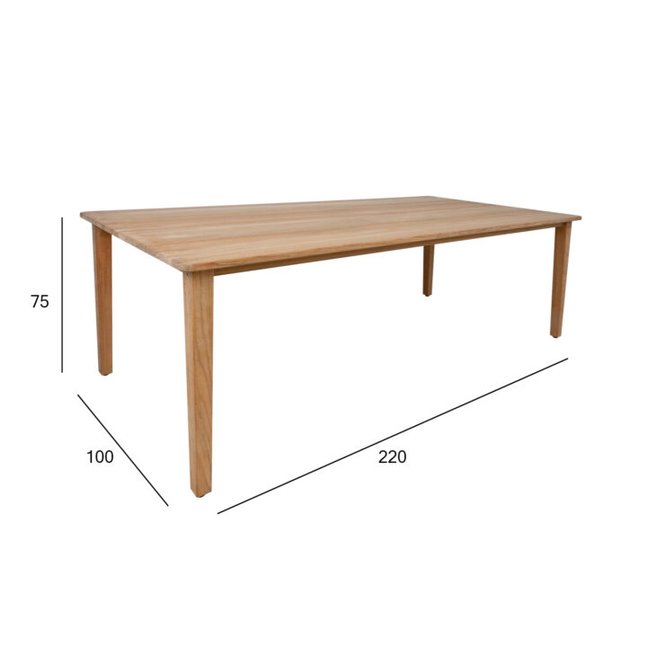 Laud MALDIVE 220x100xH75cm, tiikpuu Aialauad Aialauad