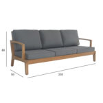 Diivan MALDIVE 3-kohaline 210x89xH86cm, tiikpuu Söögilauad ja toolid aeda Garden