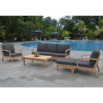 Diivan MALDIVE 3-kohaline 210x89xH86cm, tiikpuu Söögilauad ja toolid aeda Garden
