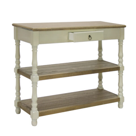 Abilaud SAMIRA 97x35xH80,5cm, antiikvalge/naturaalne Abilauad ja serveerimislauad Abilauad ja serveerimislauad