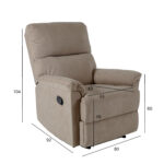 Tugitool GUSTAV manuaalne recliner 80x92xH104cm, tumebeež Elutoamööbel Elutuppa jõuludeks